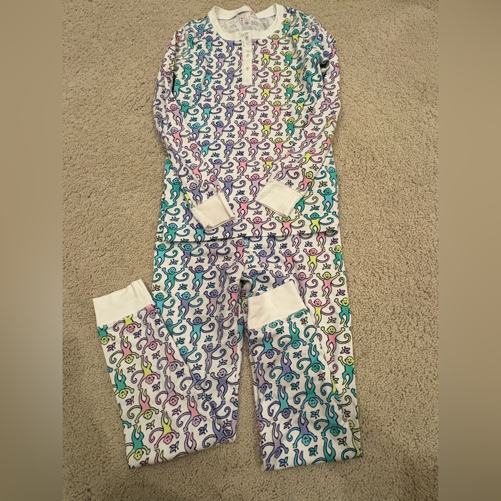 Roller Rabbit Disco Monkey Color: Mermaid Pajama Set Kids Size 10